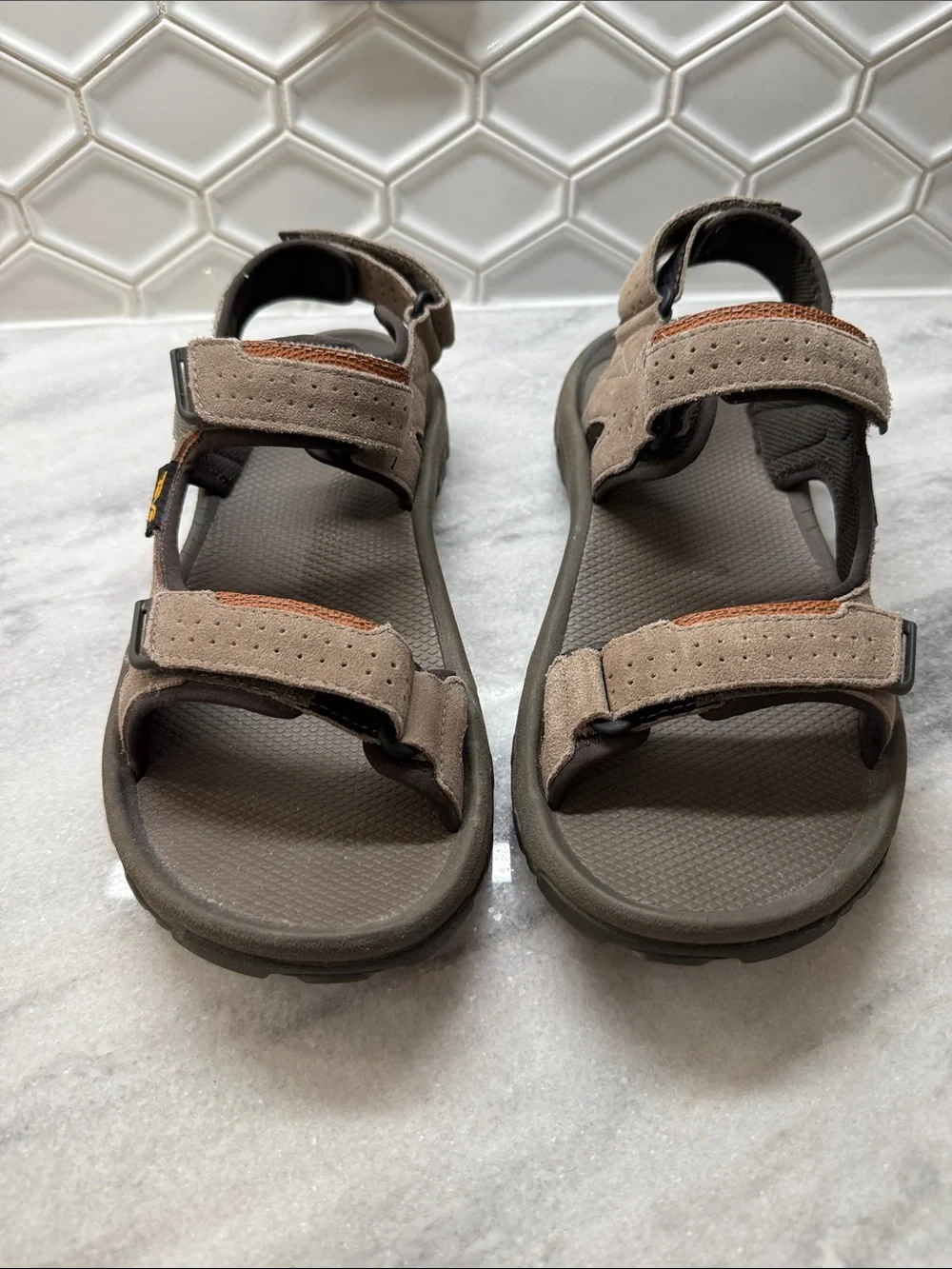 Teva Men's Outdoor Strappy Sandals in Taupe and Brown